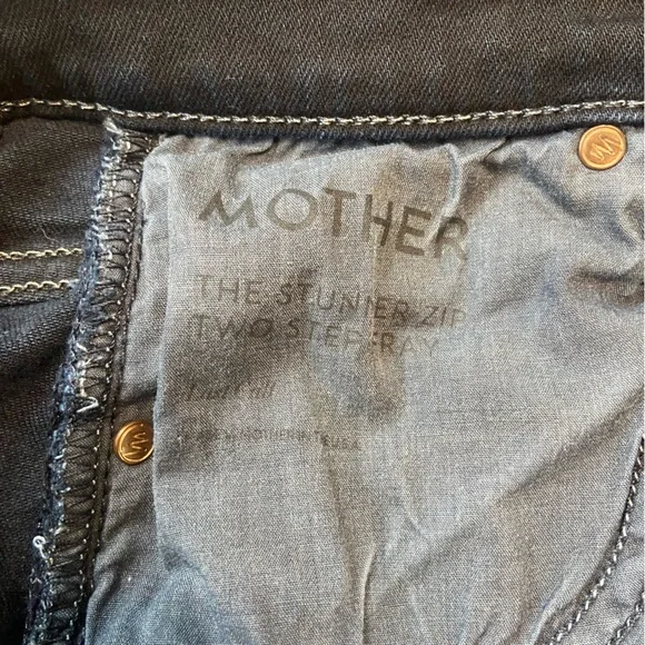 Mother The Stunner Zip Two Step Fray Jeans Womens Sz 25 Reg Dark Wash Mid Rise - Picture 10 of 11